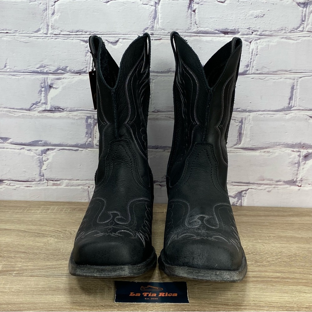 Ariat Rambler Phoenix Black Leather Western Cowboy Boots - Picture 2 of 9